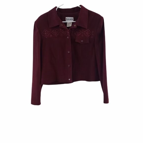 Plaza South Woman's Burgundy Pantsuit - Picture 9 of 16